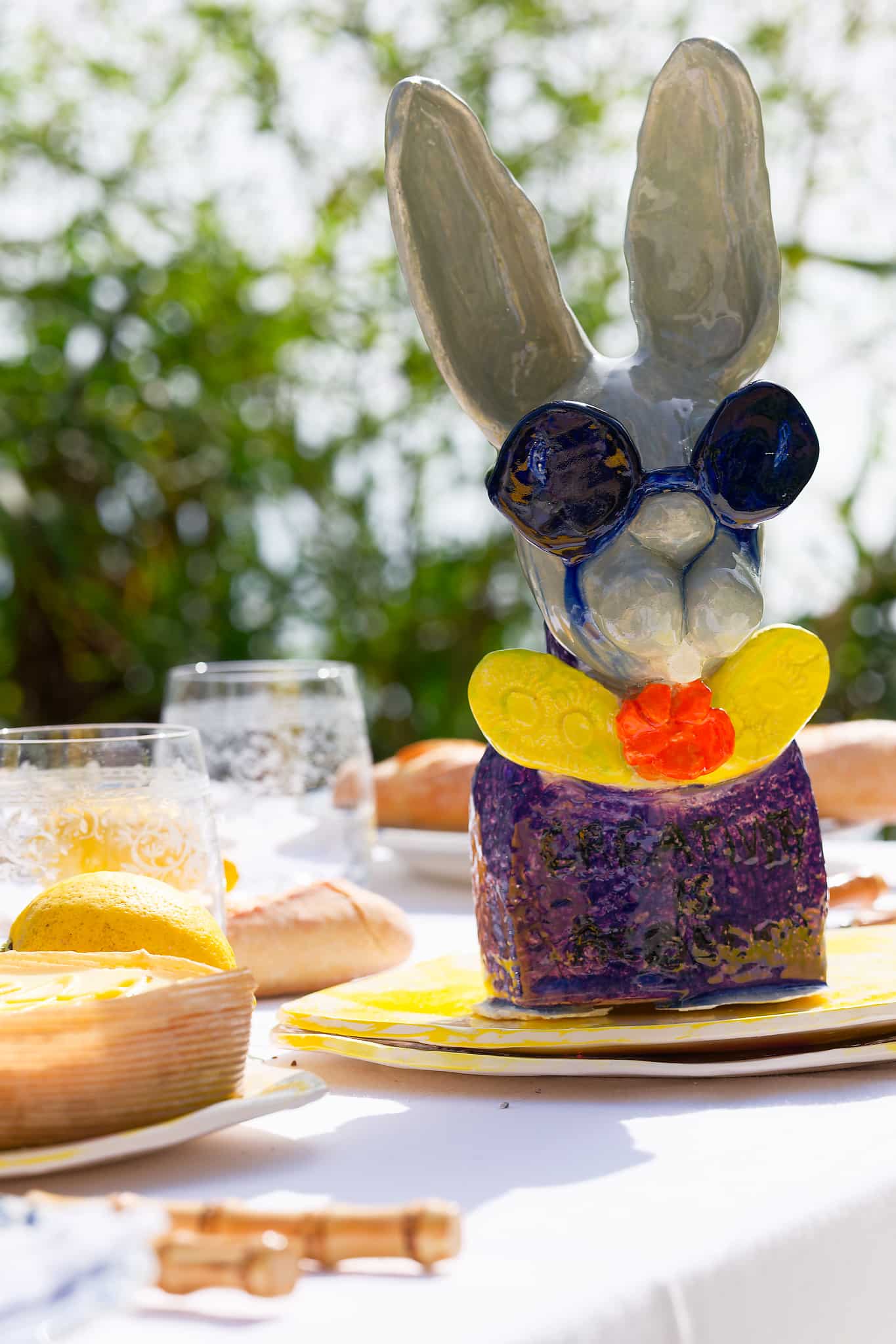 artisan easter table styling with handcrafted ceramic pieces